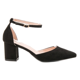 Small Swan Pumps fastened with a buckle black