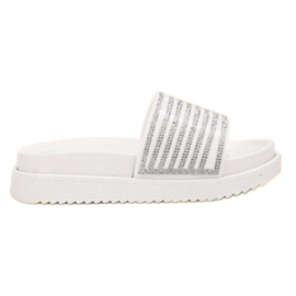 Bello Star Slippers With Crystals white