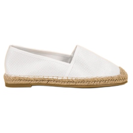 Ideal Shoes Suede Slip-On Shoes white