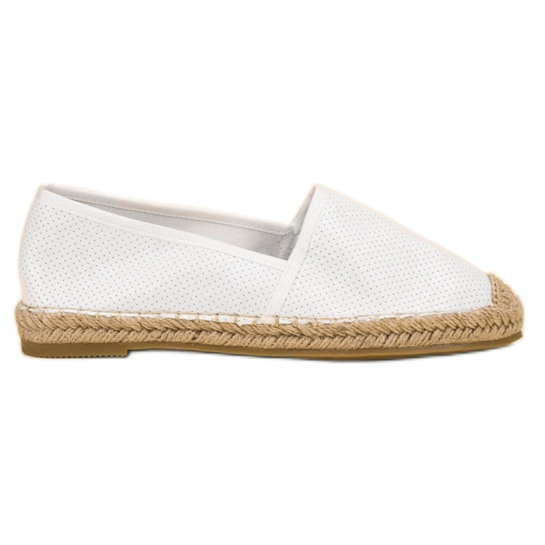Ideal Shoes Suede Slip-On Shoes white