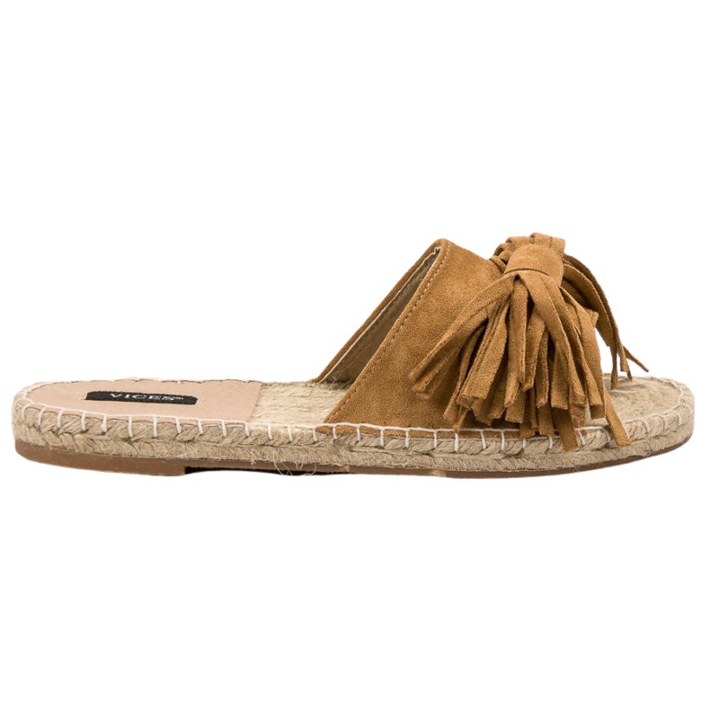 VICES Fringed Slippers brown
