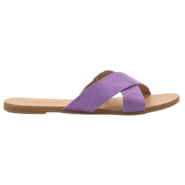 Primavera Comfortable Flat Slippers purple