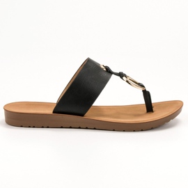Stylish VINCEZA flip-flops black