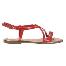 Anesia Paris Lacquered Flat Sandals Anesia Paris Lacquered Flat Sandals