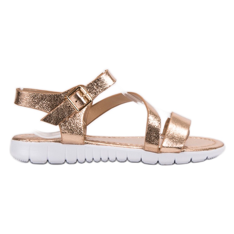 SHELOVET Buckle fastening sandals yellow SHELOVET Buckle fastening sandals yellow