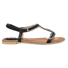 SHELOVET Decorated Sandals With A Rubber Band black