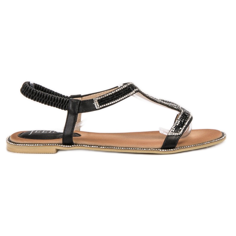 SHELOVET Decorated Sandals With A Rubber Band black