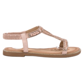 Forever Folie Slip-on Sandals With Crystals pink