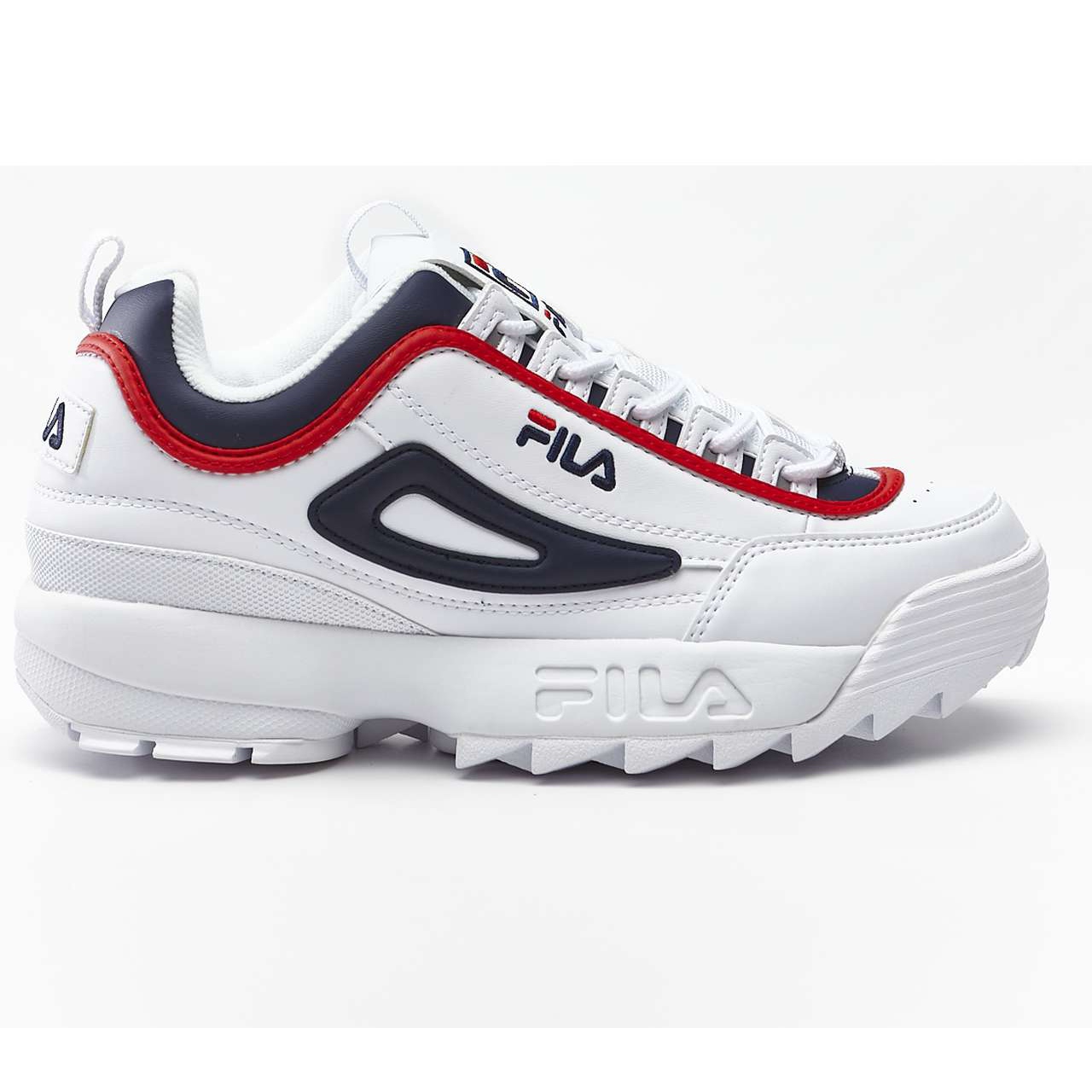 red and white fila shoes