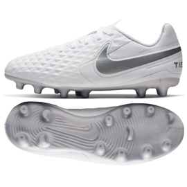 Nike Tiempo Legend 8 Club FG / MG Jr AT5881-100 football shoes white  multicolored - KeeShoes