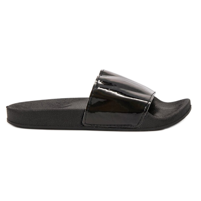 Small Swan Fashionable Black Slippers