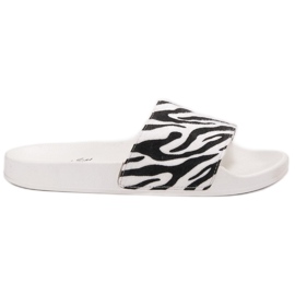SHELOVET Suede Sports Slippers white black