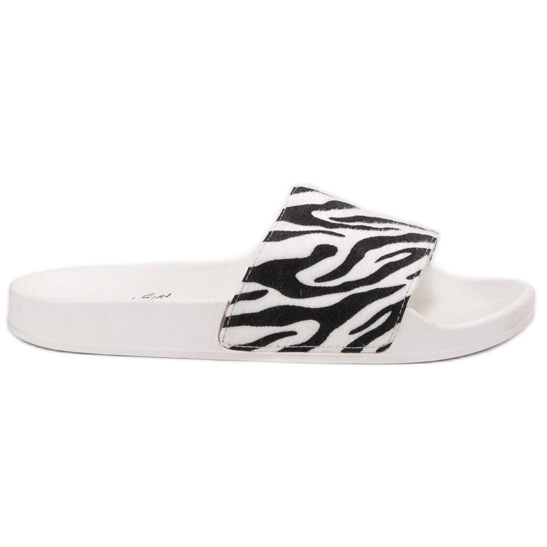 SHELOVET Suede Sports Slippers white black