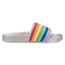 Sweet Shoes Colorful Rubber Flip Flops grey multicolored