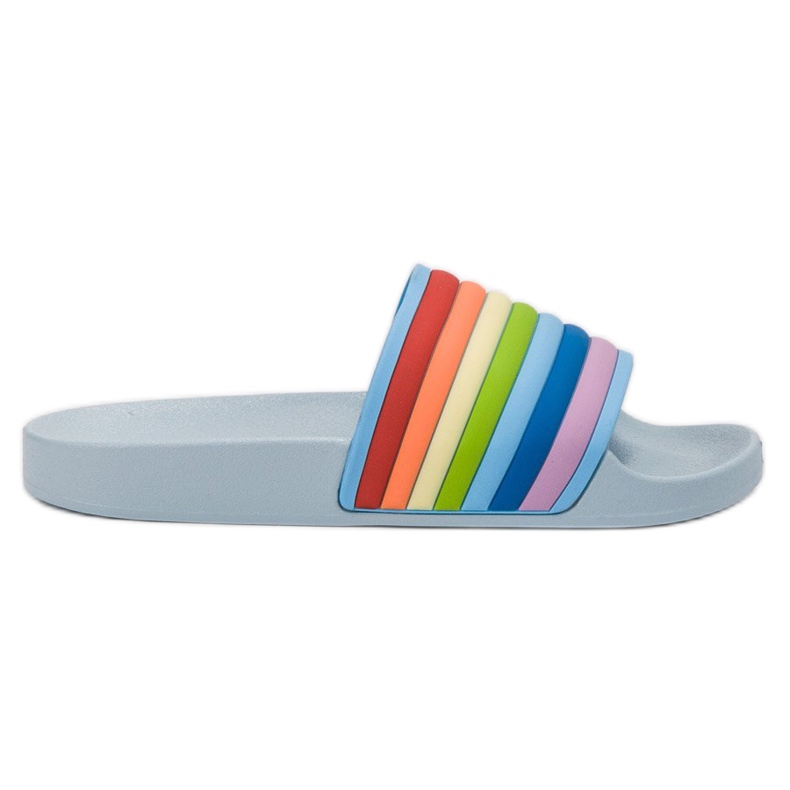 Sweet Shoes Colorful Rubber Flip Flops blue multicolored