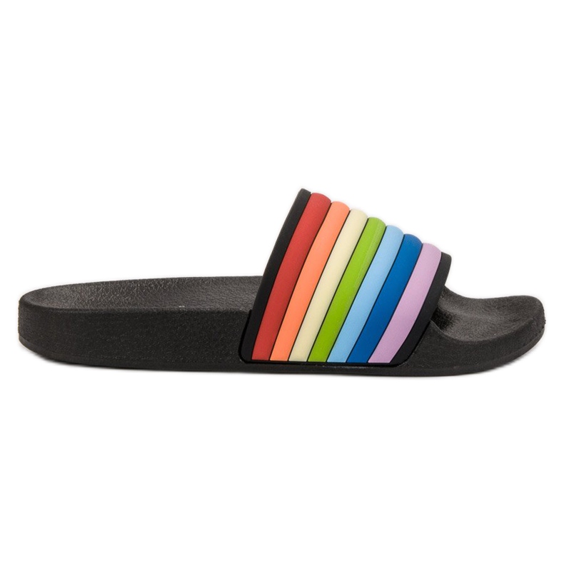 Sweet Shoes Colorful Rubber Flip Flops black multicolored