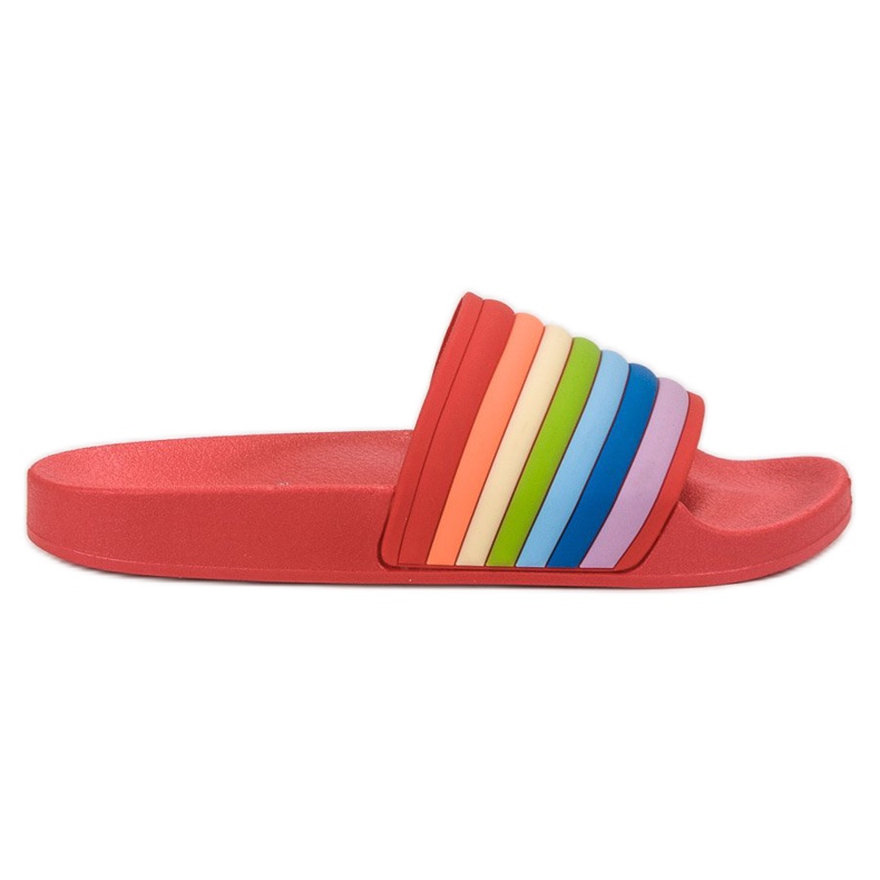 Sweet Shoes Colorful Rubber Flip Flops red multicolored