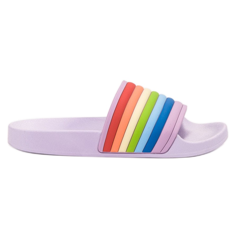 Sweet Shoes Colorful Rubber Flip Flops purple multicolored