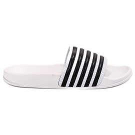 SHELOVET Sporty Striped Slippers white