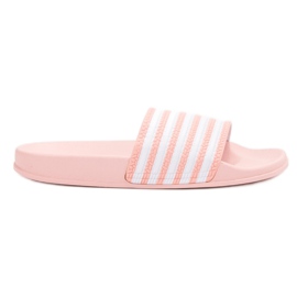 SHELOVET Sporty Striped Slippers pink
