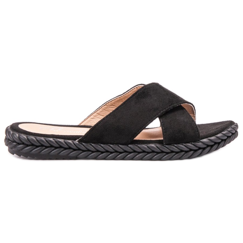 SHELOVET Suede Slippers black