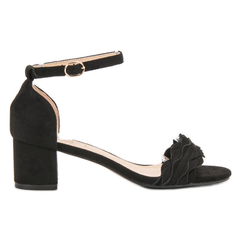 SHELOVET Classic Sandals With A Frill black