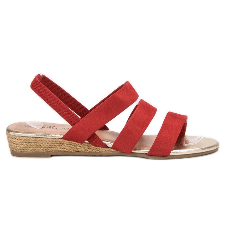 Fama Suede sandals with an elastic band red