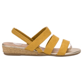 Fama Suede sandals with an elastic band yellow
