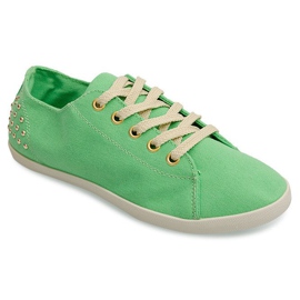 Cloth Sneakers With Studs VB67 Green
