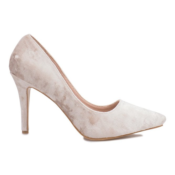 Francine's Beige Velor Heels