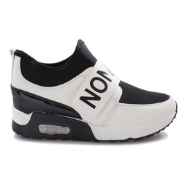 White sports sneakers on the Monon wedge black White sports sneakers on the Monon wedge black