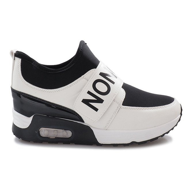 White sports sneakers on the Monon wedge black White sports sneakers on the Monon wedge black