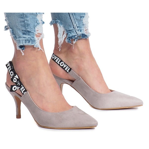 Gray high heels sandals from Love Paris grey