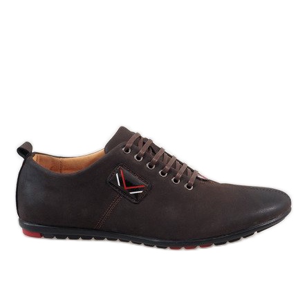 Brown men's shoes WF932-3