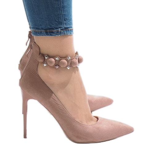 Pink high heels sandals LE033P