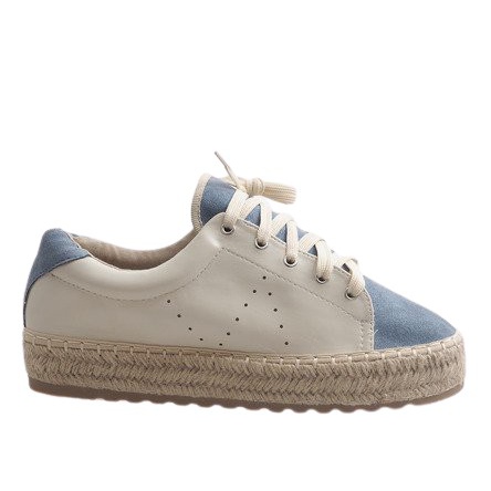 Blue laced espadrilles LX-07 brown