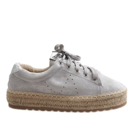 Gray laced espadrilles BB01 grey