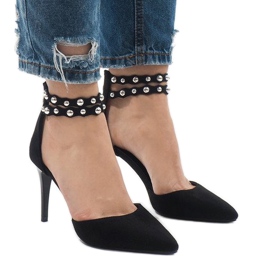 Black high heels sandals B-51
