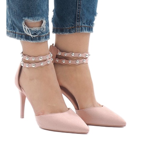 Pink high heels sandals B-51