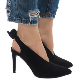 Black suede LB-330 heels