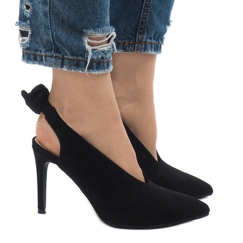 Black suede LB-330 heels