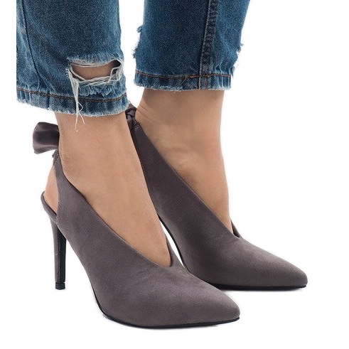 Gray suede LB-330 heels grey