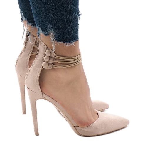 Beige pumps on a pin 6941-P