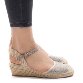 Gray wedge sandals espadrilles LLI-3M88-7 grey
