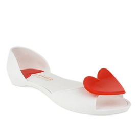White melissa rubber ballerinas with a heart KM121-15