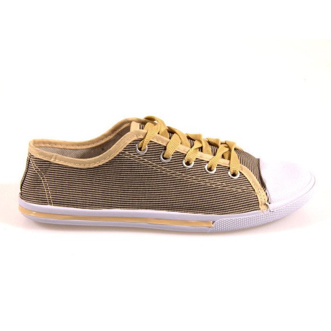 Cute Sneakers With Stripes Y531 Gold golden