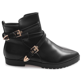 Warm Elegant Boots With Buckle HW13 Black