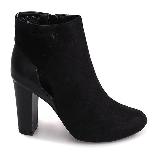 Suede Booties On A Post With A Zipper T-10 Black