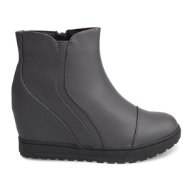 Wedge Sneakers J0029A Gray grey Wedge Sneakers J0029A Gray grey