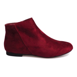 Suede Booties Chelsea boots 7-106 Red